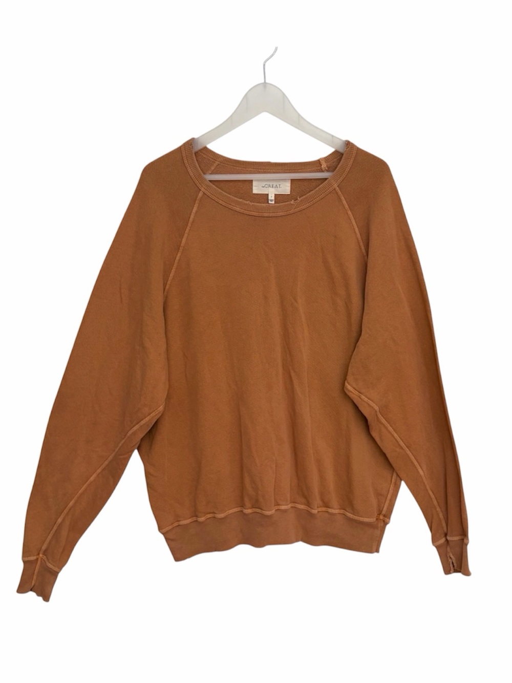 THE GREAT. Women's Pullover Sweatshirt in Rust Brown